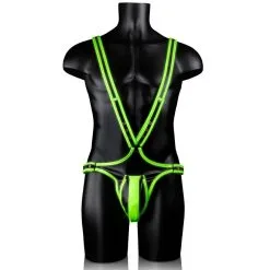 Ouch! Glow Singlet Phosphorescent BODY GLOW Noir-Vert Néon