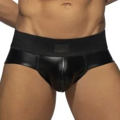 AD Fetish Slip BACK ZIP RUB Noir