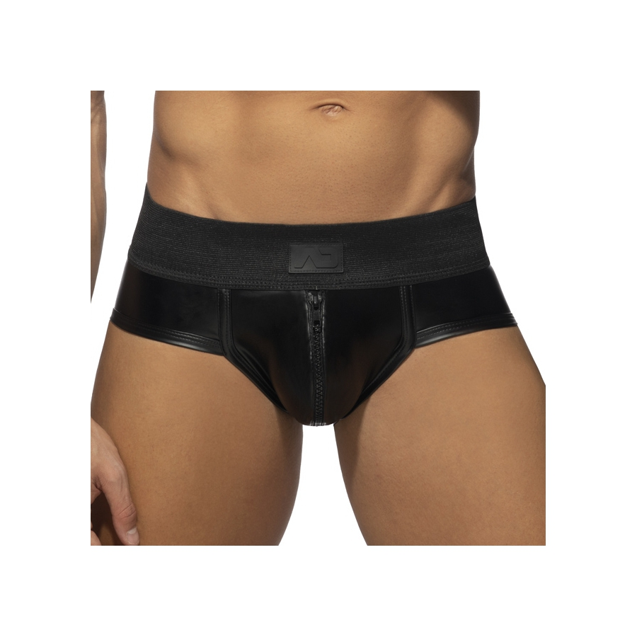 AD Fetish Slip FRONT & BACK ZIP RUB Noir 1 AD Fetish Slip FRONT & BACK ZIP RUB Noir