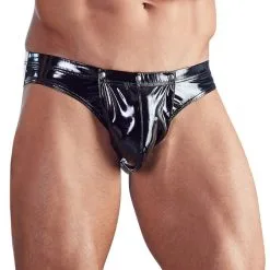 Black Level Men Slip Pressions GIGI Effet Vinyle Noir