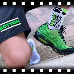 Chaussettes SNEAKFREAXX PUPPY NEON Blanc-Vert -FÉMINITÉS boutique sneakfreaxx puppy green 3