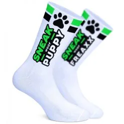 Chaussettes SNEAKFREAXX PUPPY NEON Blanc-Vert -FÉMINITÉS boutique sneakfreaxx puppy green 5