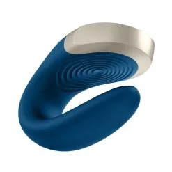 Satisfyer Stimulateur Connecté DOUBLE LOVE LUXURY Bleu -FÉMINITÉS boutique stimulateur connecte double love luxury bleu 3