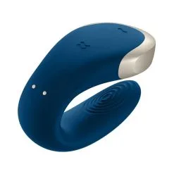 Satisfyer Stimulateur Connecté DOUBLE LOVE LUXURY Bleu -FÉMINITÉS boutique stimulateur connecte double love luxury bleu 4