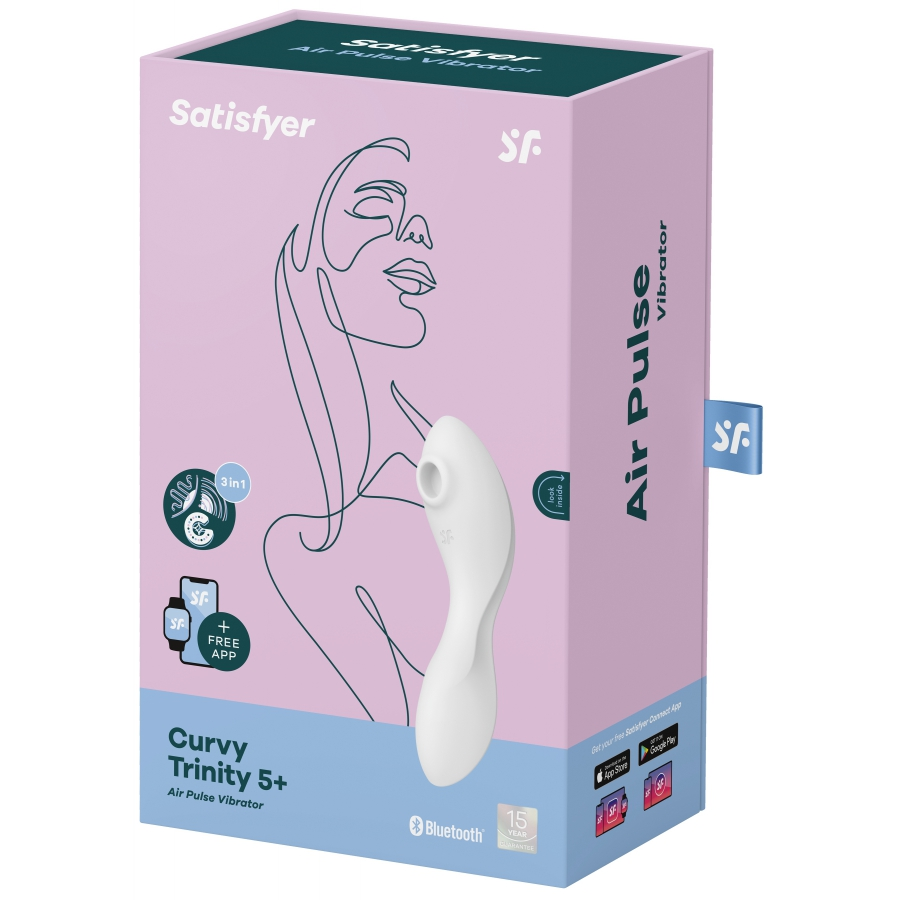Stimulateur De Clitoris Connecté CURVY TRINITY 5+ Satisfyer Blanc 2 Stimulateur De Clitoris Connecté CURVY TRINITY 5+ Satisfyer Blanc – Image 2