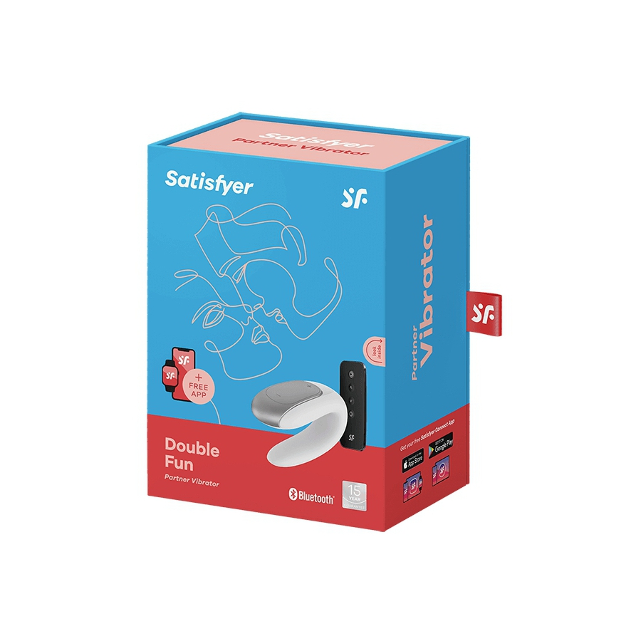 Stimulateur De Clitoris DOUBLE FUN Satisfyer Blanc-Silver 2 Stimulateur De Clitoris DOUBLE FUN Satisfyer Blanc-Silver – Image 2