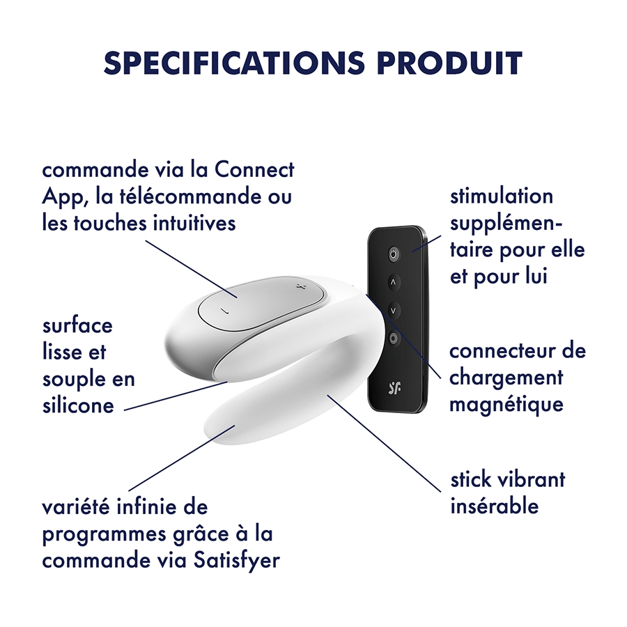 Stimulateur De Clitoris DOUBLE FUN Satisfyer Blanc-Silver 3 Stimulateur De Clitoris DOUBLE FUN Satisfyer Blanc-Silver – Image 3