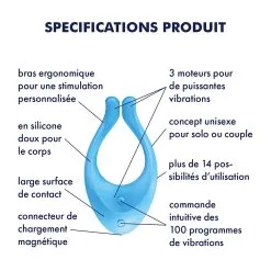 Satisfyer Stimulateur Endless Love Bleu -FÉMINITÉS boutique stimulateur partner multifun 2