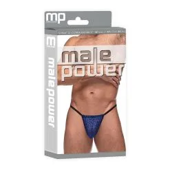 Male Power String DIAMOND MESH Bleu -FÉMINITÉS boutique string diamond mesh bleu 3