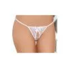 Softline String Ficelle Blanc Avec Noeud - Ouvert Sur L'entrejambe
