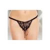 Softline String Noir En Dentelle - Ouvert