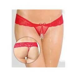 Softline String Ouvert Avec Strass - Rouge