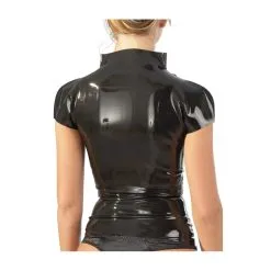 The Latex Collection T-shirt En Latex Noir -FÉMINITÉS boutique t shirt en latex noir 1