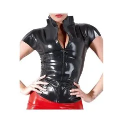 The Latex Collection T-shirt En Latex Noir -FÉMINITÉS boutique t shirt en latex noir 2