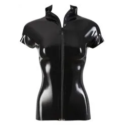 The Latex Collection T-shirt En Latex Noir -FÉMINITÉS boutique t shirt en latex noir 5