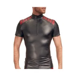 NEK T-shirt VEGA Noir-Rouge