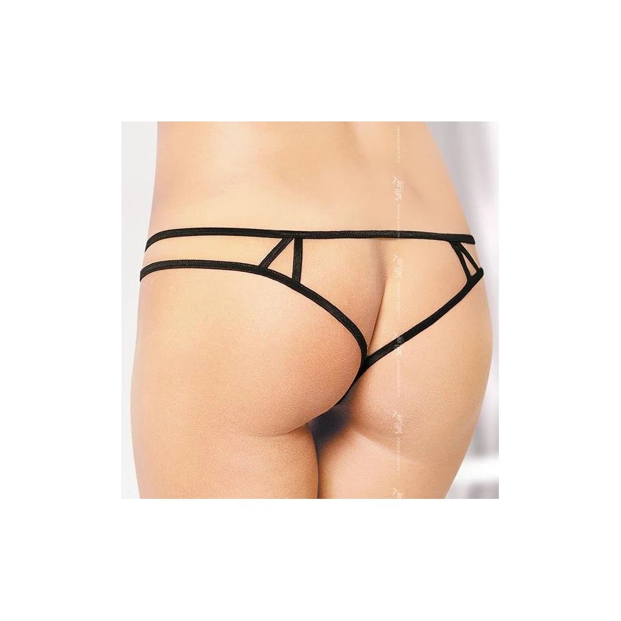 Softline Tanga Ouvert BEGNINA - Noir Et Rose 2 Softline Tanga Ouvert BEGNINA - Noir Et Rose – Image 2