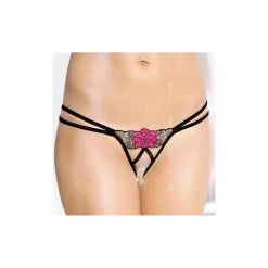Softline Tanga Ouvert BEGNINA - Noir Et Rose