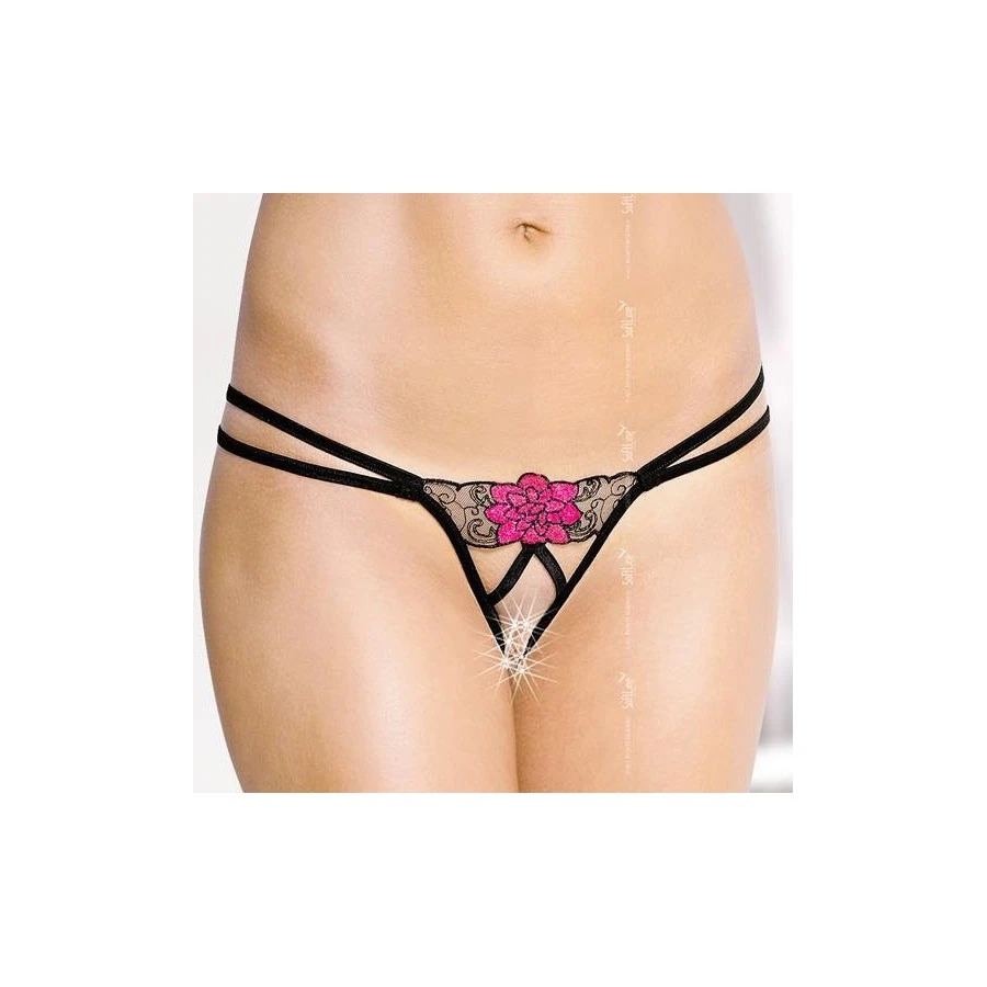 Softline Tanga Ouvert BEGNINA - Noir Et Rose 1 Softline Tanga Ouvert BEGNINA - Noir Et Rose