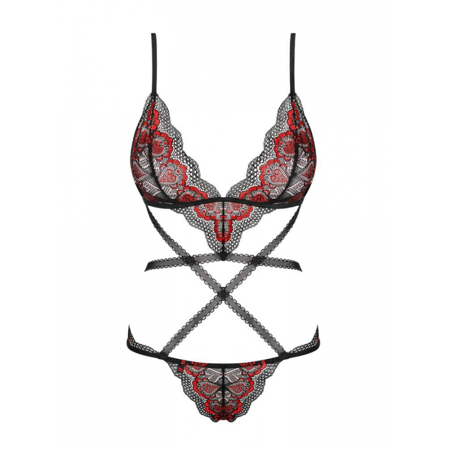 Obsessive Tenue Meggie Teddy - Noire Et Rouge 4 Obsessive Tenue Meggie Teddy - Noire Et Rouge – Image 4