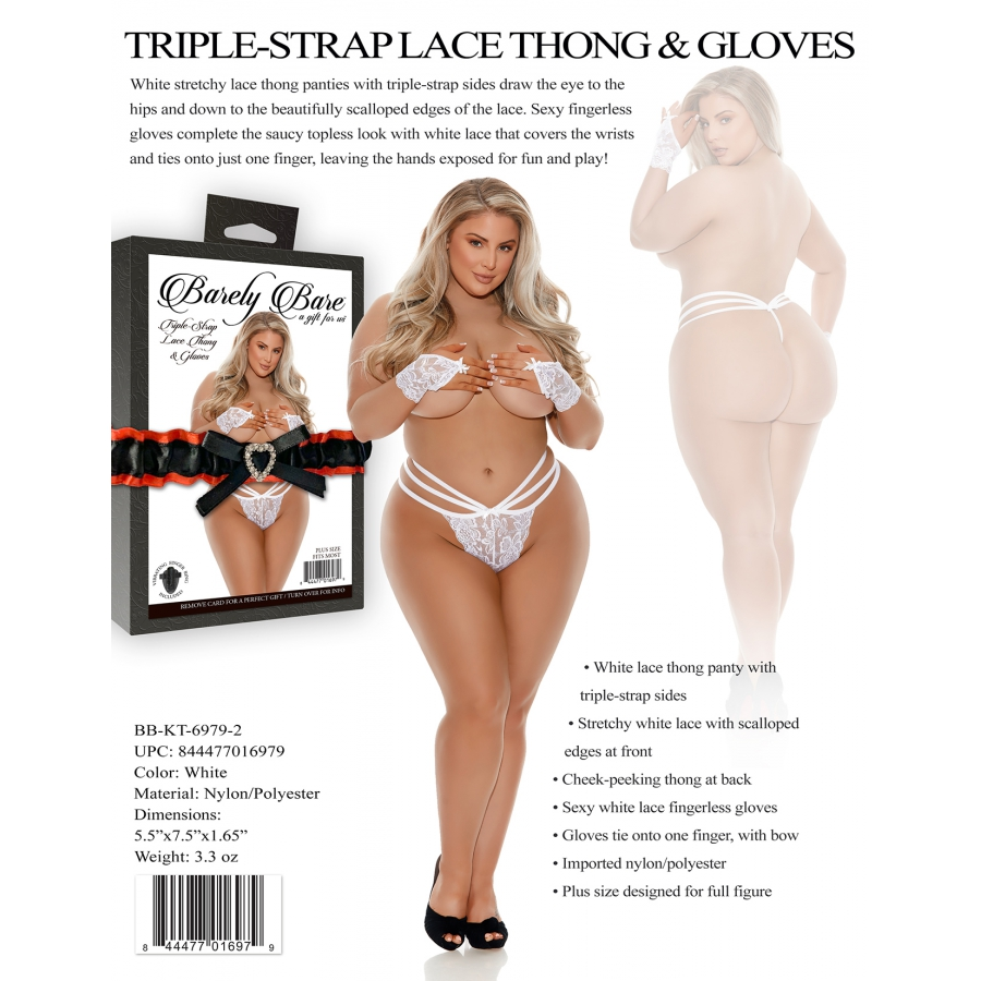 Barely Bare Thong Dentelle - Blanc 4 Barely Bare Thong Dentelle - Blanc – Image 4