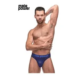 Male Power Thong DIAMOND MESH Bleu 8 Male Power Thong DIAMOND MESH Bleu -FÉMINITÉS boutique thong diamond mesh bleu 2