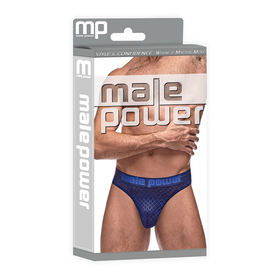 Male Power Thong DIAMOND MESH Bleu 6 Male Power Thong DIAMOND MESH Bleu – Image 6