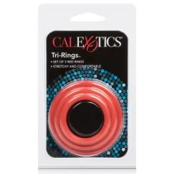 CalExotics Tri-Rings Cockring Rouge -FÉMINITÉS boutique tri rings cockring rouge 2