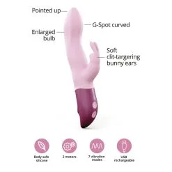 Love To Love Vibro HELLO RABBIT 24 X 4cm Rose Clair -FÉMINITÉS boutique vibro hello rabbit 24 x 4cm rose clair 3