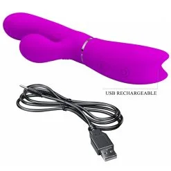 Vibro Rabbit CLIT VIBE Pretty Love 10 X 3.2cm Rose -FÉMINITÉS boutique vibro rabbit clit vibe pretty love 10 x 32cm rose 2