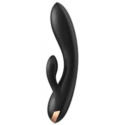 Vibro Rabbit Connecté DOUBLE FLEX Satisfyer 20cm Noir -FÉMINITÉS boutique vibro rabbit connecte double flex satisfyer 20cm noir 3