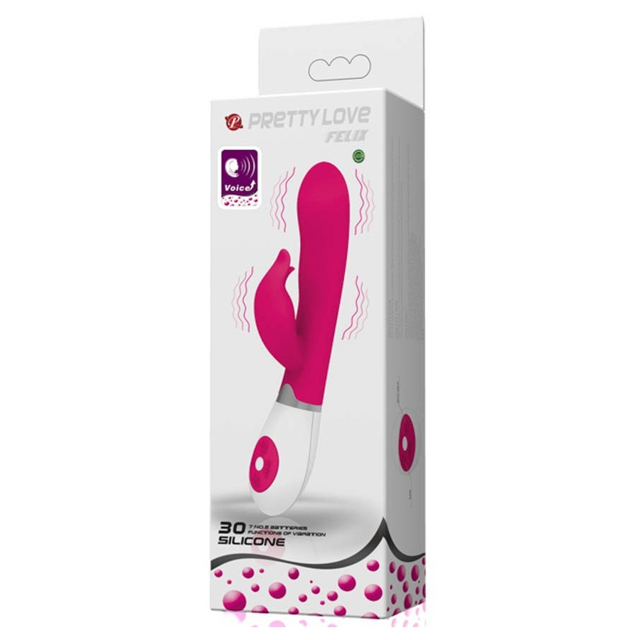 Vibro Rabbit FELIX Pretty Love 20cm Rose 2 Vibro Rabbit FELIX Pretty Love 20cm Rose – Image 2