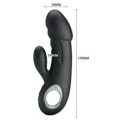 Vibromasseur ANSEL Pretty Love 16cm Noir -FÉMINITÉS boutique vibromasseur ansel pretty love 16cm noir 5