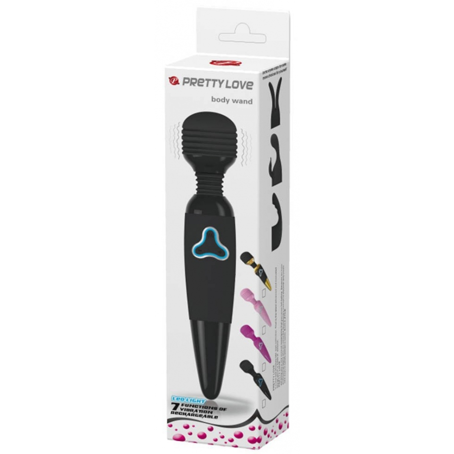 Wand BODY PULSE Pretty Love 25cm - Tête 40mm Noir 2 Wand BODY PULSE Pretty Love 25cm - Tête 40mm Noir – Image 2