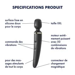 Satisfyer WAND-ER Women Noir | Tête 78mm 9 Satisfyer WAND-ER Women Noir | Tête 78mm -FÉMINITÉS boutique wand er women noir tete 78mm 2