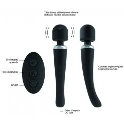 Wand MEGAWAND Dorcel | Tête 55mm Noir -FÉMINITÉS boutique wand megawand dorcel tete 55mm noir 3