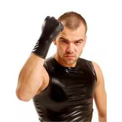 Gants Fist Wrist Noir -FÉMINITÉS boutique wrist rubber gloves black 2